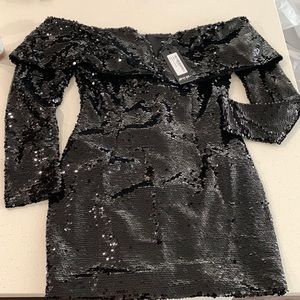 Nasty Gal off the shoulder, sequin dress NWT